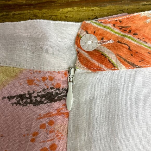 J. Peterman Gauzy Floral Midi Skirt Sz 6 Tiger Lily Cotton Spring Easter - FLAW! - Picture 5 of 9